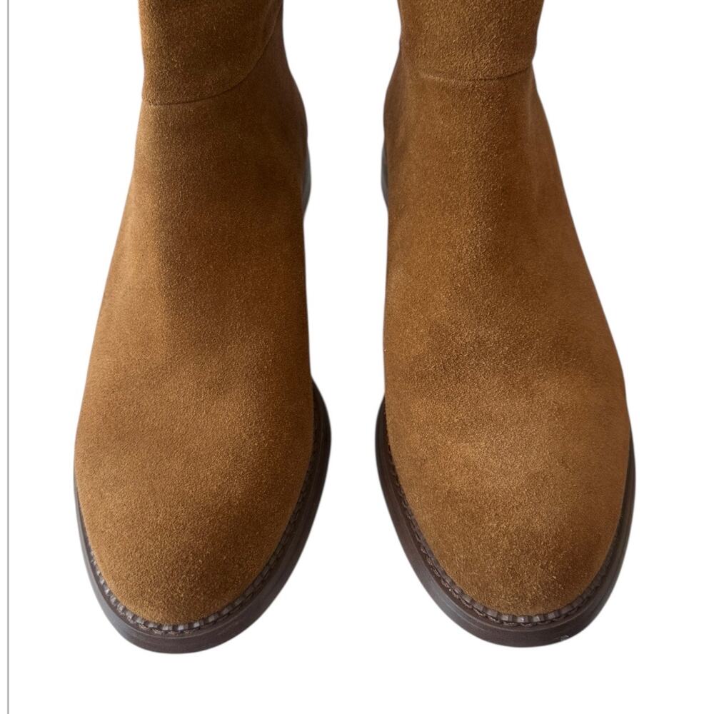 Franco Sarto Women's 8.5  Hawk Boot Tan Wiskey Suede Bootie Back Zip Shoe - Picture 5 of 11